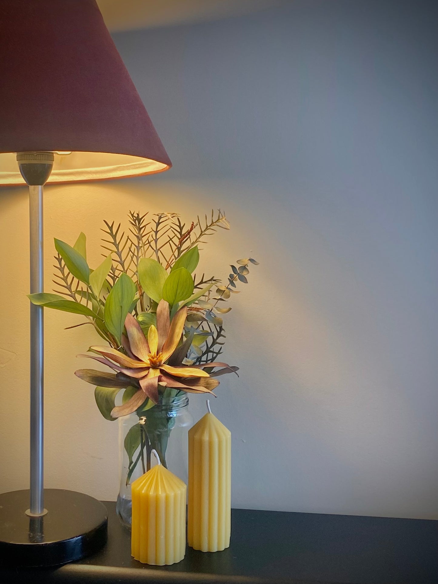 Beeswax Candle (Ribbed Pillar - Tall)