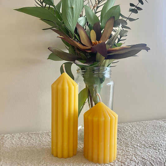 Ribbed Pillar Candles